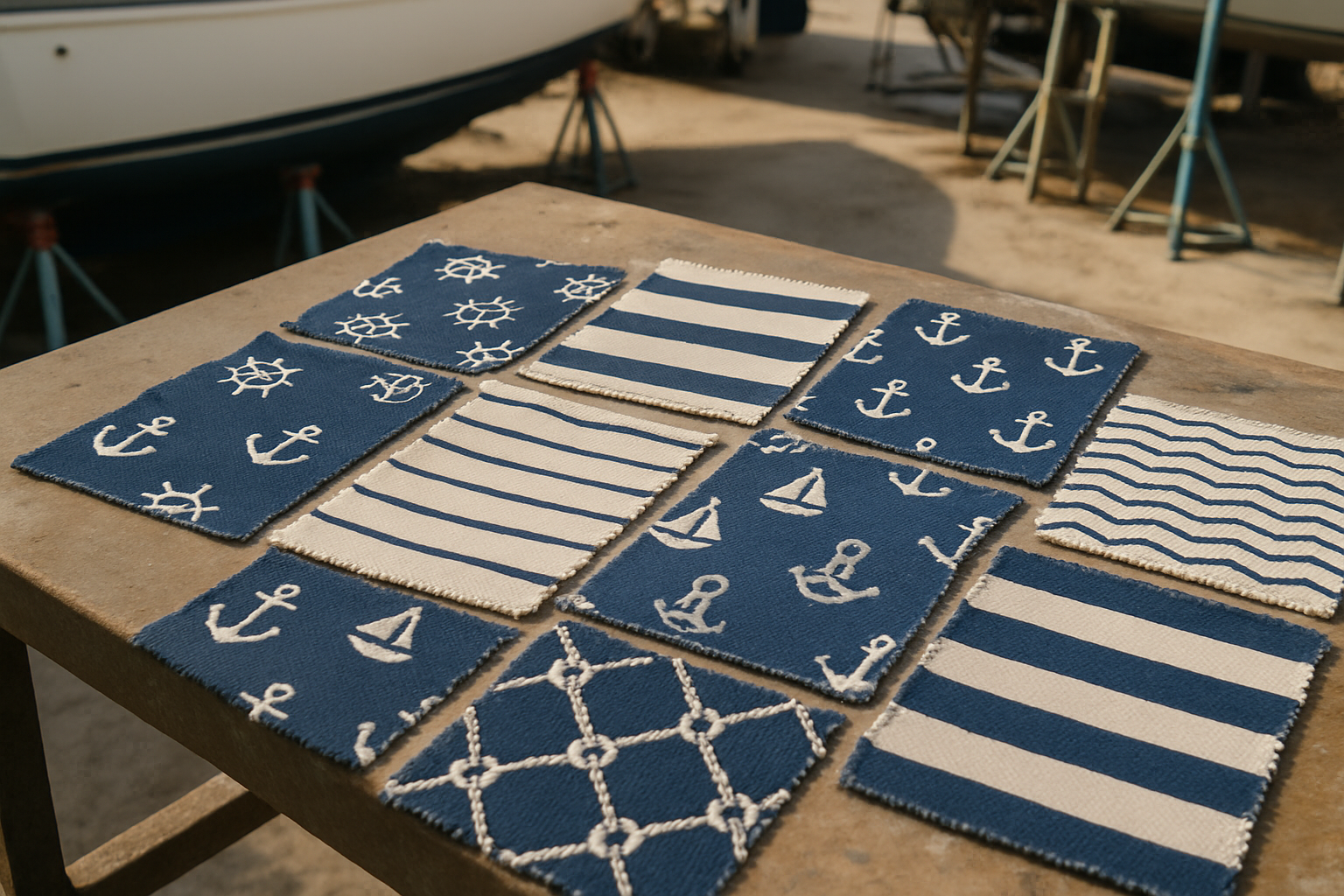 Marine upholstery fabric samples
